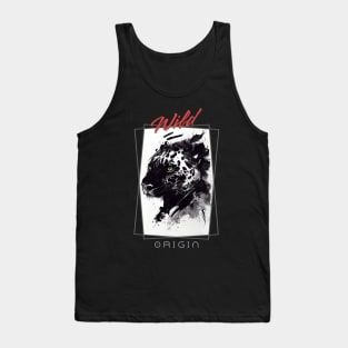 Leopard Panther Wild Nature Free Spirit Art Brush Painting Tank Top